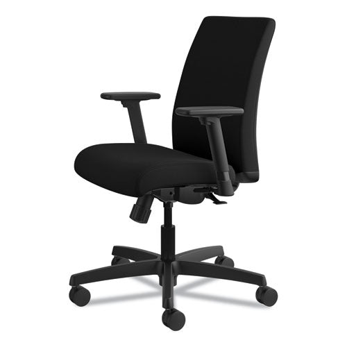 HON® wholesale. HON® Ignition Series Fabric Low-back Task Chair, Supports Up To 300 Lbs., Black Seat-black Back, Black Base. HSD Wholesale: Janitorial Supplies, Breakroom Supplies, Office Supplies.