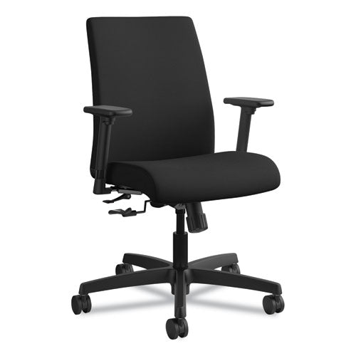 HON® wholesale. HON® Ignition Series Fabric Low-back Task Chair, Supports Up To 300 Lbs., Black Seat-black Back, Black Base. HSD Wholesale: Janitorial Supplies, Breakroom Supplies, Office Supplies.