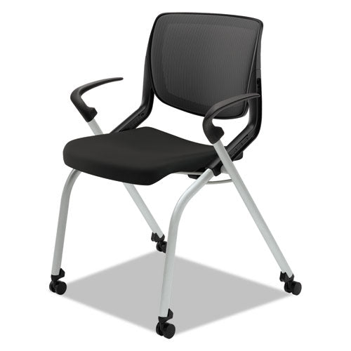 HON® wholesale. HON® Motivate Nesting-stacking Flex-back Chair, Onyx Seat-black Back, Platinum Base. HSD Wholesale: Janitorial Supplies, Breakroom Supplies, Office Supplies.