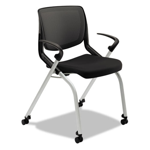 HON® wholesale. HON® Motivate Nesting-stacking Flex-back Chair, Onyx Seat-black Back, Platinum Base. HSD Wholesale: Janitorial Supplies, Breakroom Supplies, Office Supplies.