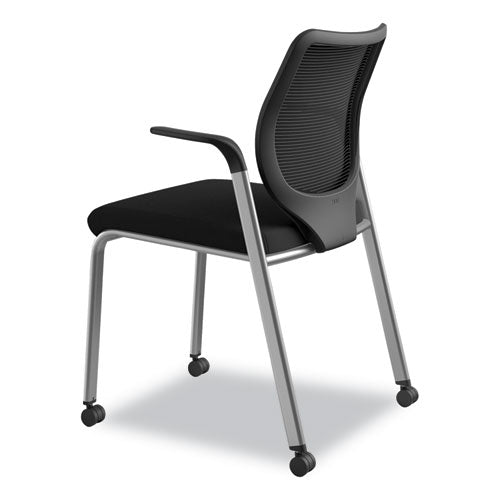 HON® wholesale. HON® Nucleus Series Multipurpose Stacking Chair With Ilira-stretch M4 Back, Black Seat-black Back, Platinum Base. HSD Wholesale: Janitorial Supplies, Breakroom Supplies, Office Supplies.