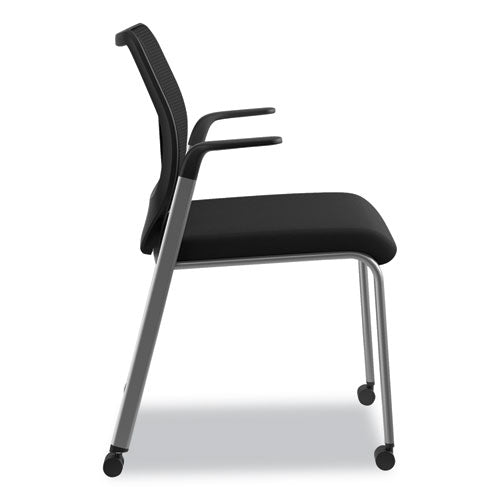 HON® wholesale. HON® Nucleus Series Multipurpose Stacking Chair With Ilira-stretch M4 Back, Black Seat-black Back, Platinum Base. HSD Wholesale: Janitorial Supplies, Breakroom Supplies, Office Supplies.