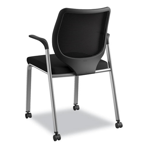 HON® wholesale. HON® Nucleus Series Multipurpose Stacking Chair With Ilira-stretch M4 Back, Black Seat-black Back, Platinum Base. HSD Wholesale: Janitorial Supplies, Breakroom Supplies, Office Supplies.