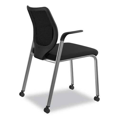 HON® wholesale. HON® Nucleus Series Multipurpose Stacking Chair With Ilira-stretch M4 Back, Black Seat-black Back, Platinum Base. HSD Wholesale: Janitorial Supplies, Breakroom Supplies, Office Supplies.