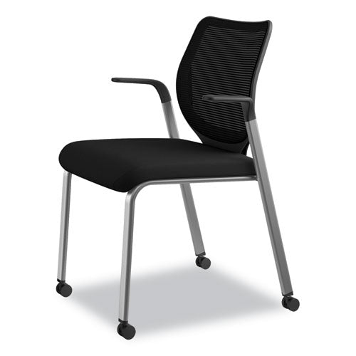 HON® wholesale. HON® Nucleus Series Multipurpose Stacking Chair With Ilira-stretch M4 Back, Black Seat-black Back, Platinum Base. HSD Wholesale: Janitorial Supplies, Breakroom Supplies, Office Supplies.