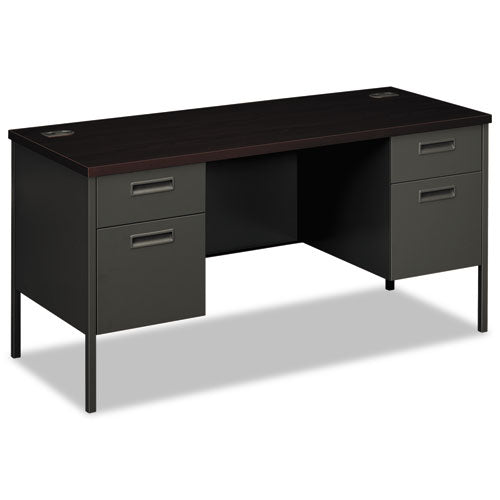 HON® wholesale. HON® Metro Series Kneespace Credenza, 60w X 24d X 29.5h, Mahogany-charcoal. HSD Wholesale: Janitorial Supplies, Breakroom Supplies, Office Supplies.