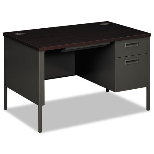 HON® wholesale. HON® Metro Classic Series Right Pedestal Desk, 48" X 30" X 29.5", Mahogany-charcoal. HSD Wholesale: Janitorial Supplies, Breakroom Supplies, Office Supplies.