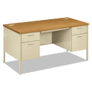 HON® wholesale. HON® Metro Classic Series Double Pedestal Desk, Flush Panel Scs, 60" X 30" X 29.5", Harvest-putty. HSD Wholesale: Janitorial Supplies, Breakroom Supplies, Office Supplies.