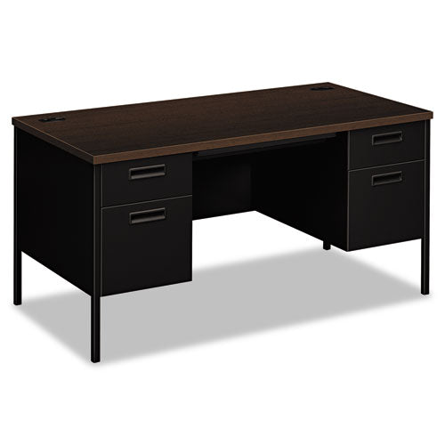 HON® wholesale. HON® Metro Classic Series Double Pedestal Desk, Flush Panel, 60" X 30" X 29.5", Mocha-black. HSD Wholesale: Janitorial Supplies, Breakroom Supplies, Office Supplies.
