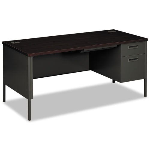 HON® wholesale. HON® Metro Classic Series Right Pedestal "l" Workstation Desk, 66" X 30" X 29.5", Mahogany-charcoal. HSD Wholesale: Janitorial Supplies, Breakroom Supplies, Office Supplies.