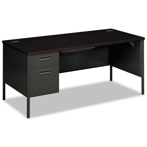 HON® wholesale. HON® Metro Classic Series Left Pedestal "l" Workstation Desk, 66" X 30" X 29.5", Mahogany-charcoal. HSD Wholesale: Janitorial Supplies, Breakroom Supplies, Office Supplies.