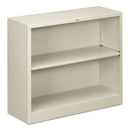 HON® wholesale. HON® Metal Bookcase, Two-shelf, 34-1-2w X 12-5-8d X 29h, Light Gray. HSD Wholesale: Janitorial Supplies, Breakroom Supplies, Office Supplies.