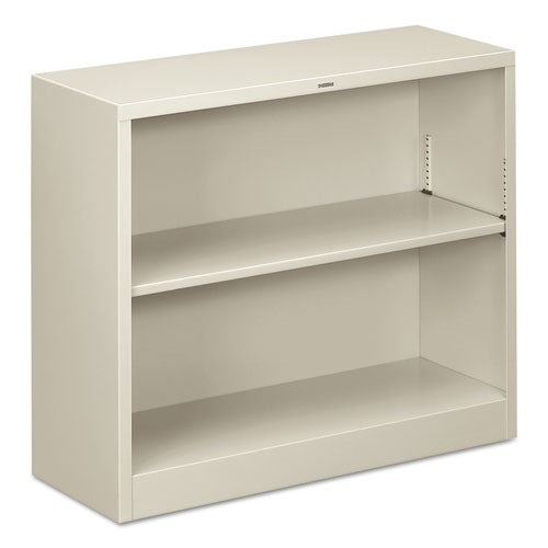 HON® wholesale. HON® Metal Bookcase, Two-shelf, 34-1-2w X 12-5-8d X 29h, Light Gray. HSD Wholesale: Janitorial Supplies, Breakroom Supplies, Office Supplies.