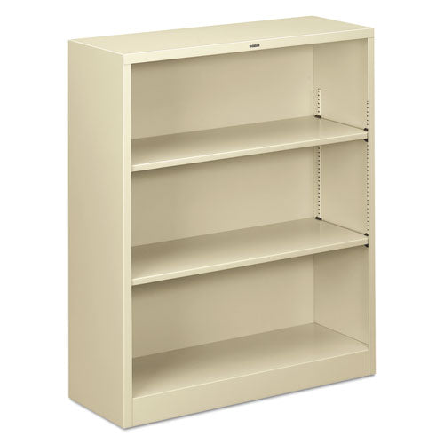 HON® wholesale. HON® Metal Bookcase, Three-shelf, 34-1-2w X 12-5-8d X 41h, Putty. HSD Wholesale: Janitorial Supplies, Breakroom Supplies, Office Supplies.