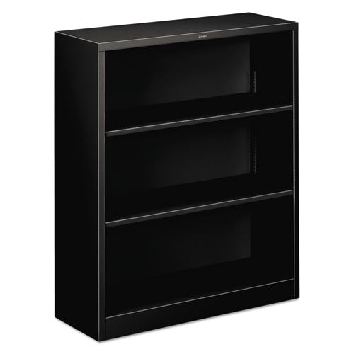 HON® wholesale. HON® Metal Bookcase, Three-shelf, 34-1-2w X 12-5-8d X 41h, Black. HSD Wholesale: Janitorial Supplies, Breakroom Supplies, Office Supplies.