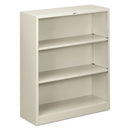 HON® wholesale. HON® Metal Bookcase, Three-shelf, 34-1-2w X 12-5-8d X 41h, Light Gray. HSD Wholesale: Janitorial Supplies, Breakroom Supplies, Office Supplies.