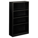 HON® wholesale. HON® Metal Bookcase, Four-shelf, 34-1-2w X 12-5-8d X 59h, Black. HSD Wholesale: Janitorial Supplies, Breakroom Supplies, Office Supplies.