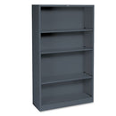 HON® wholesale. HON® Metal Bookcase, Four-shelf, 34-1-2w X 12-5-8d X 59h, Charcoal. HSD Wholesale: Janitorial Supplies, Breakroom Supplies, Office Supplies.