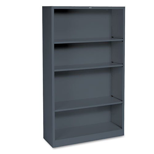HON® wholesale. HON® Metal Bookcase, Four-shelf, 34-1-2w X 12-5-8d X 59h, Charcoal. HSD Wholesale: Janitorial Supplies, Breakroom Supplies, Office Supplies.