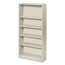 HON® wholesale. HON® Metal Bookcase, Five-shelf, 34-1-2w X 12-5-8d X 71h, Light Gray. HSD Wholesale: Janitorial Supplies, Breakroom Supplies, Office Supplies.