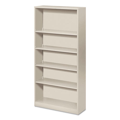HON® wholesale. HON® Metal Bookcase, Five-shelf, 34-1-2w X 12-5-8d X 71h, Light Gray. HSD Wholesale: Janitorial Supplies, Breakroom Supplies, Office Supplies.