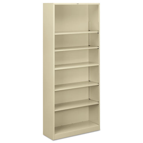 HON® wholesale. HON® Metal Bookcase, Six-shelf, 34-1-2w X 12-5-8d X 81-1-8h, Putty. HSD Wholesale: Janitorial Supplies, Breakroom Supplies, Office Supplies.
