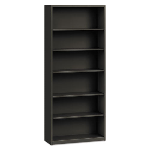 HON® wholesale. HON® Metal Bookcase, Six-shelf, 34-1-2w X 12-5-8d X 81-1-8h, Charcoal. HSD Wholesale: Janitorial Supplies, Breakroom Supplies, Office Supplies.