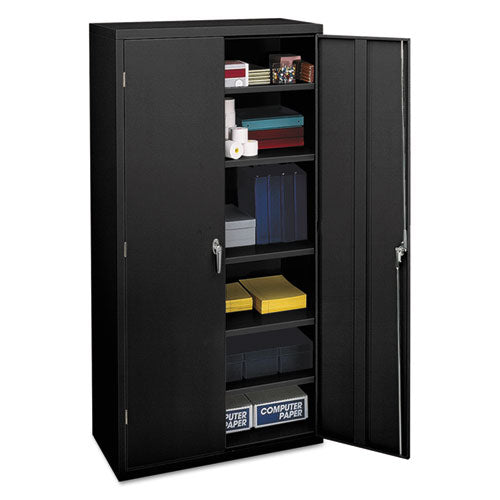 HON® wholesale. HON® Assembled Storage Cabinet, 36w X 18 1-8d X 71 3-4h, Black. HSD Wholesale: Janitorial Supplies, Breakroom Supplies, Office Supplies.