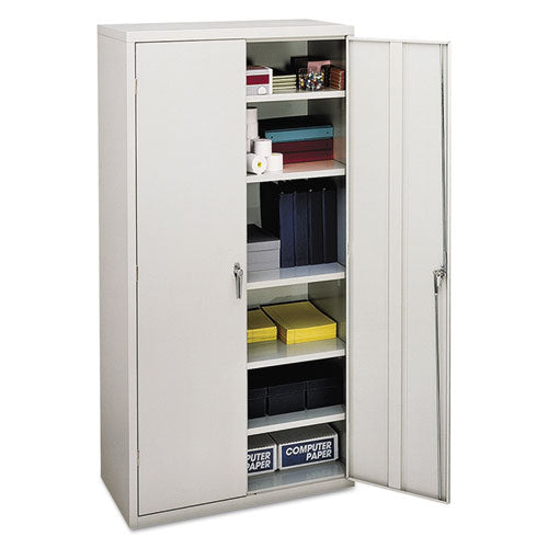 HON® wholesale. HON® Assembled Storage Cabinet, 36w X 18 1-8d X 71 3-4h, Light Gray. HSD Wholesale: Janitorial Supplies, Breakroom Supplies, Office Supplies.