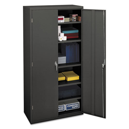 HON® wholesale. HON® Assembled Storage Cabinet, 36w X 18 1-8d X 71 3-4h, Charcoal. HSD Wholesale: Janitorial Supplies, Breakroom Supplies, Office Supplies.