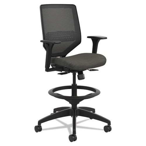HON® wholesale. HON® Solve Series Mesh Back Task Stool, Supports Up To 300 Lbs., Ink Seat, Ink Back, Black Base. HSD Wholesale: Janitorial Supplies, Breakroom Supplies, Office Supplies.