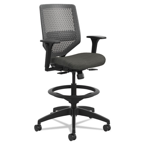 HON® wholesale. HON® Solve Series Reactiv Back Task Stool, 33" Seat Height, Supports Up To 300 Lbs., Ink Seat-charcoal Back, Black Base. HSD Wholesale: Janitorial Supplies, Breakroom Supplies, Office Supplies.