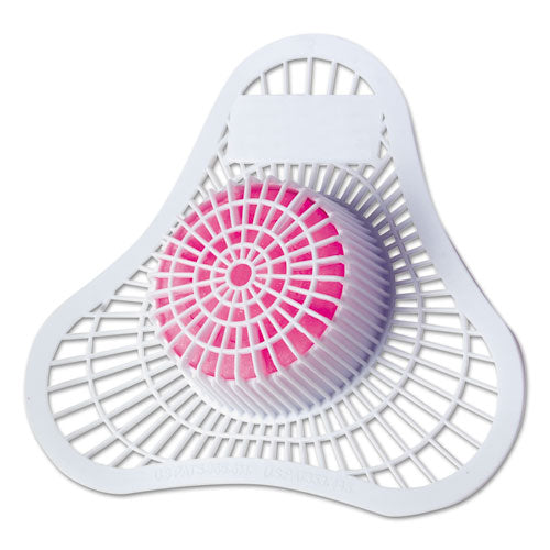 HOSPECO® wholesale. Health Gards Urinal Screen With Non-para Block, White-pink, Cherry, Dozen. HSD Wholesale: Janitorial Supplies, Breakroom Supplies, Office Supplies.