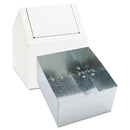 HOSPECO® wholesale. Double Entry, Swing Top Floor Receptacle, Metal, White. HSD Wholesale: Janitorial Supplies, Breakroom Supplies, Office Supplies.