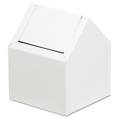 HOSPECO® wholesale. Double Entry, Swing Top Floor Receptacle, Metal, White. HSD Wholesale: Janitorial Supplies, Breakroom Supplies, Office Supplies.