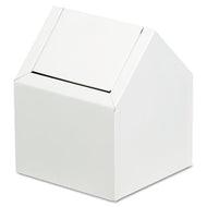 HOSPECO® wholesale. Double Entry, Swing Top Floor Receptacle, Metal, White. HSD Wholesale: Janitorial Supplies, Breakroom Supplies, Office Supplies.