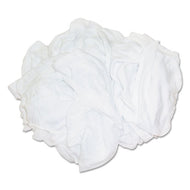 HOSPECO® wholesale. New Bleached White T-shirt Rags, Multi-fabric, 25 Lb Polybag. HSD Wholesale: Janitorial Supplies, Breakroom Supplies, Office Supplies.