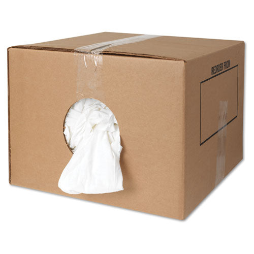 HOSPECO® wholesale. New Bleached White T-shirt Rags, 25 Pounds-bag. HSD Wholesale: Janitorial Supplies, Breakroom Supplies, Office Supplies.