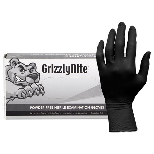 Proworks Grizzlynite Nitrile Gloves, Black, X-large, 1000-ct