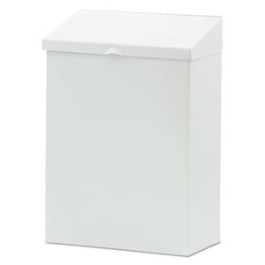 HOSPECO® wholesale. Feminine Hygiene Waste Receptacle, Metal, White. HSD Wholesale: Janitorial Supplies, Breakroom Supplies, Office Supplies.