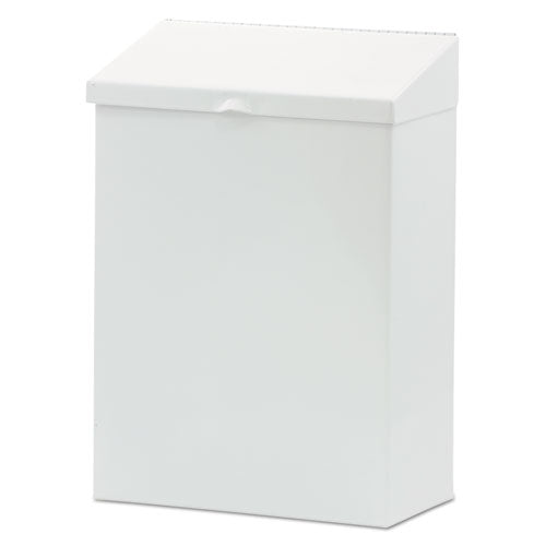 HOSPECO® wholesale. Feminine Hygiene Waste Receptacle, Metal, White. HSD Wholesale: Janitorial Supplies, Breakroom Supplies, Office Supplies.