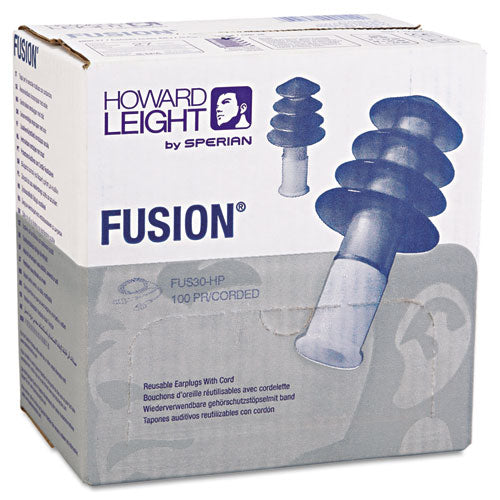 Howard Leight® by Honeywell wholesale. Fus30 Hp Fusion Multiple-use Earplugs, Reg, 27nrr, Corded, Be-we, 100 Pairs. HSD Wholesale: Janitorial Supplies, Breakroom Supplies, Office Supplies.