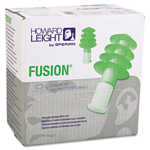 Howard Leight® by Honeywell wholesale. Fus30s-hp Fusion Multiple-use Earplugs, Small, 27nrr, Corded, Gn-we, 100 Pairs. HSD Wholesale: Janitorial Supplies, Breakroom Supplies, Office Supplies.
