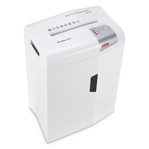 HSM of America wholesale. Shredstar X10 Cross-cut Shredder, 10 Manual Sheet Capacity. HSD Wholesale: Janitorial Supplies, Breakroom Supplies, Office Supplies.
