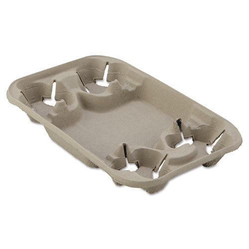 Chinet® wholesale. Strongholder Molded Fiber Cup-food Tray, 8-22oz, Four Cups, 250-carton. HSD Wholesale: Janitorial Supplies, Breakroom Supplies, Office Supplies.