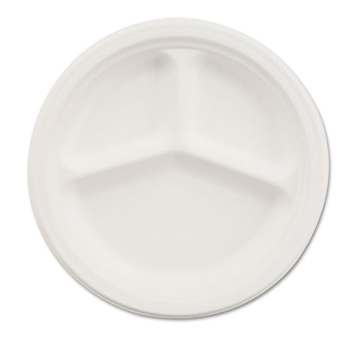 Chinet® wholesale. Paper Dinnerware, 3-comp Plate, 10 1-4" Dia, White, 500-carton. HSD Wholesale: Janitorial Supplies, Breakroom Supplies, Office Supplies.