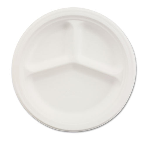 Chinet® wholesale. Paper Dinnerware, 3-comp Plate, 9 1-4" Dia, White, 500-carton. HSD Wholesale: Janitorial Supplies, Breakroom Supplies, Office Supplies.