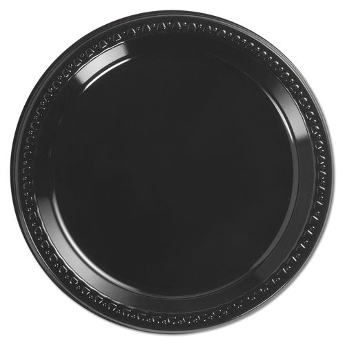 Chinet® wholesale. Heavyweight Plastic Plates, 9" Diamter, Black, 125-pack, 4 Packs-ct. HSD Wholesale: Janitorial Supplies, Breakroom Supplies, Office Supplies.