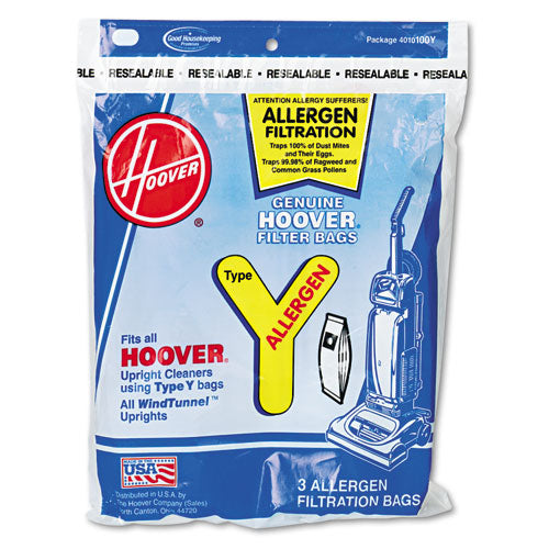 Hoover® Commercial wholesale. Disposable Allergen Filtration Bags For Commercial Windtunnel Vacuum, 3-pack. HSD Wholesale: Janitorial Supplies, Breakroom Supplies, Office Supplies.