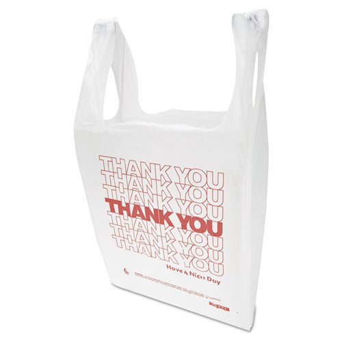 Inteplast Group wholesale. INTEPLAST "thank You" Handled T-shirt Bag, 0.167 Bbl, 12.5 Microns, 11.5" X 21", White, 900-carton. HSD Wholesale: Janitorial Supplies, Breakroom Supplies, Office Supplies.